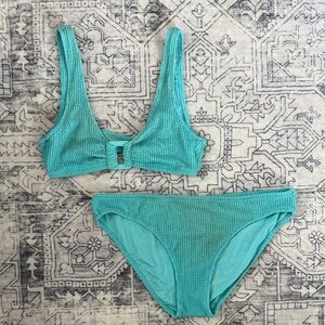 aerie Teal Bikini Set small/medium bottom